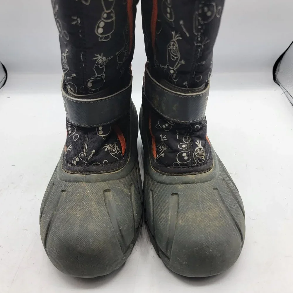 Disney Sorel Flurry Frozen 2 Snow Outdoor Boots Boys 2 Black Orange LY3668-010